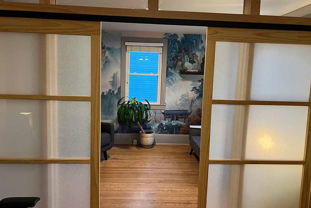 shoji 9 gold office space for lease rear view with furniture
